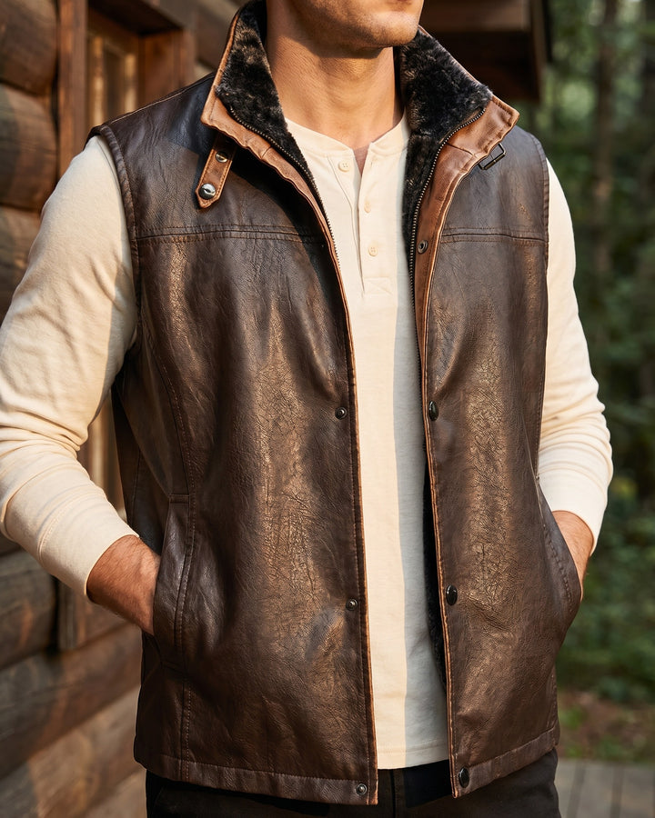 Julian Faux Leather Vest