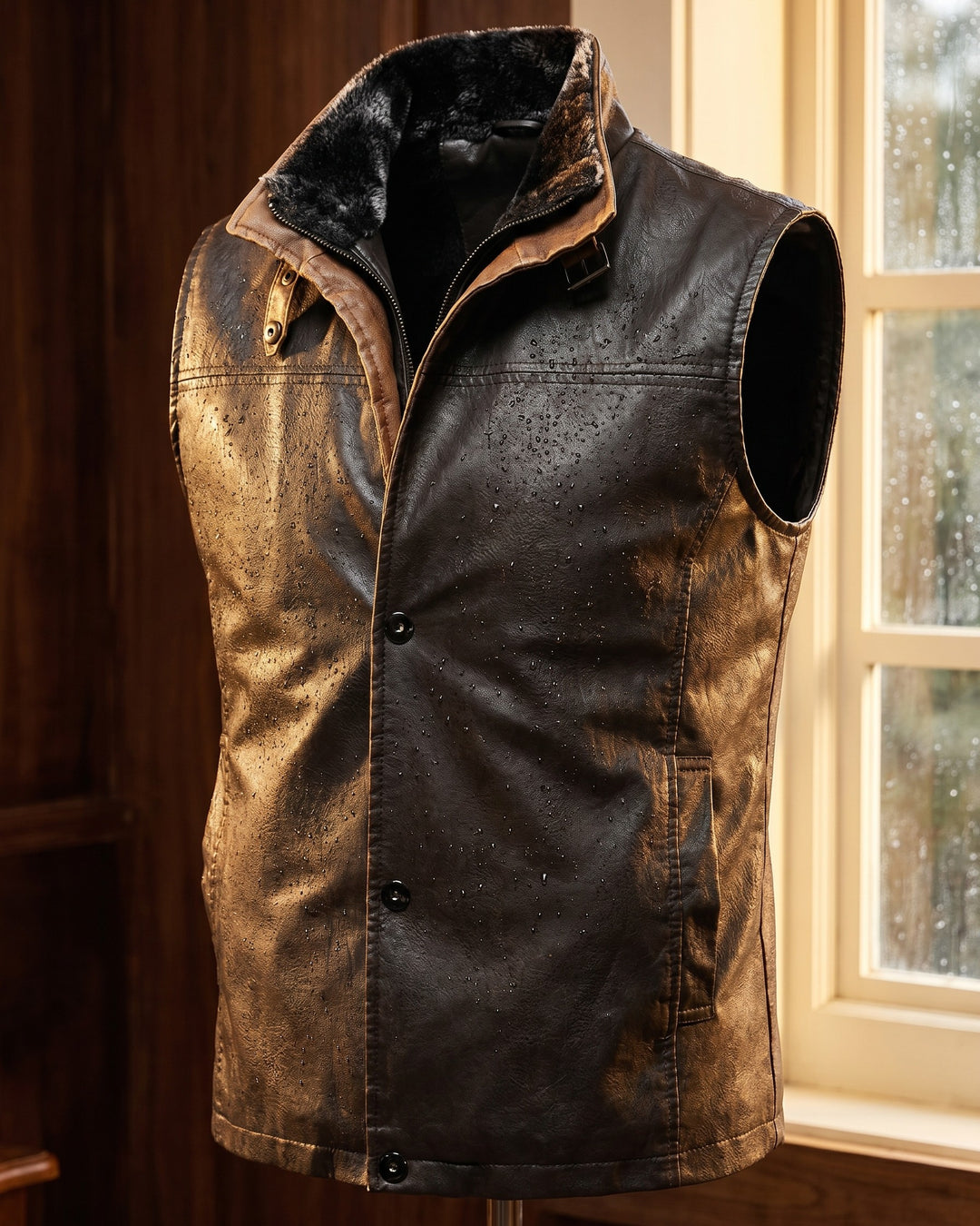 Julian Faux Leather Vest