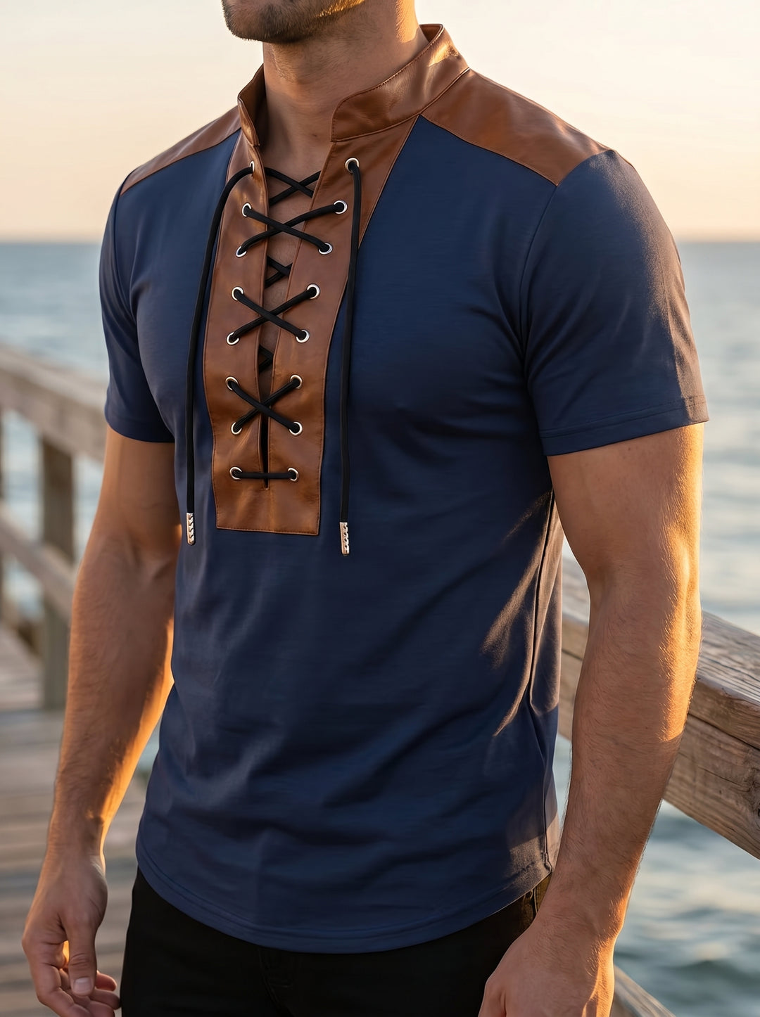 Renzo Lace-Up T-Shirt