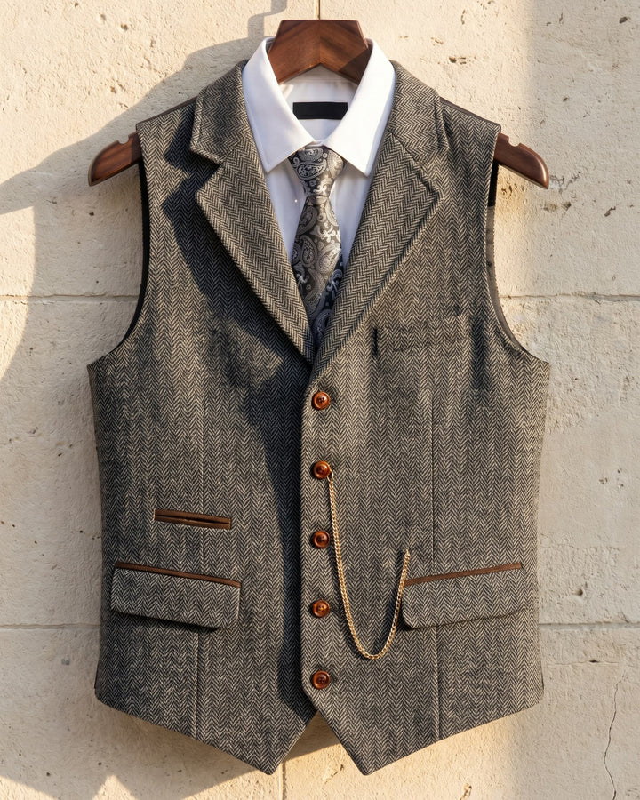 Oscar Herringbone Waistcoat