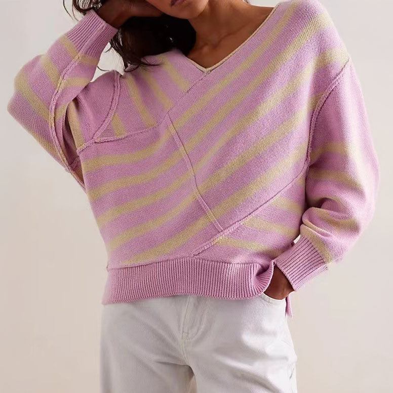 Luna Striped Off-Shoulder Sweater