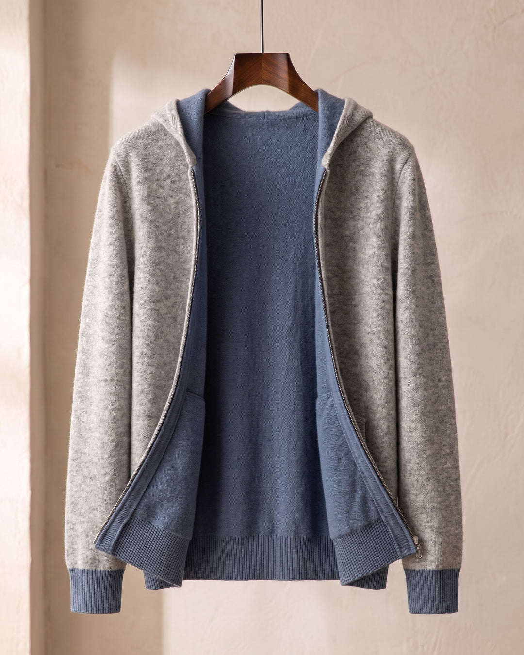 Vincenzo Reversible Cashmere Zip Hoodie
