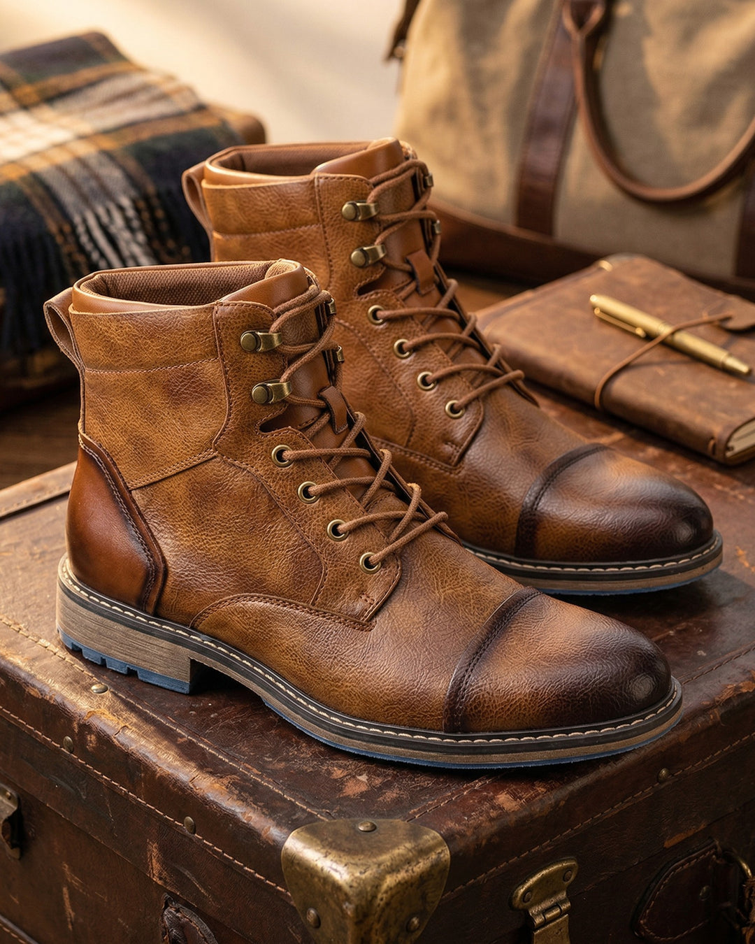 Tiberio Structured Leather Boot