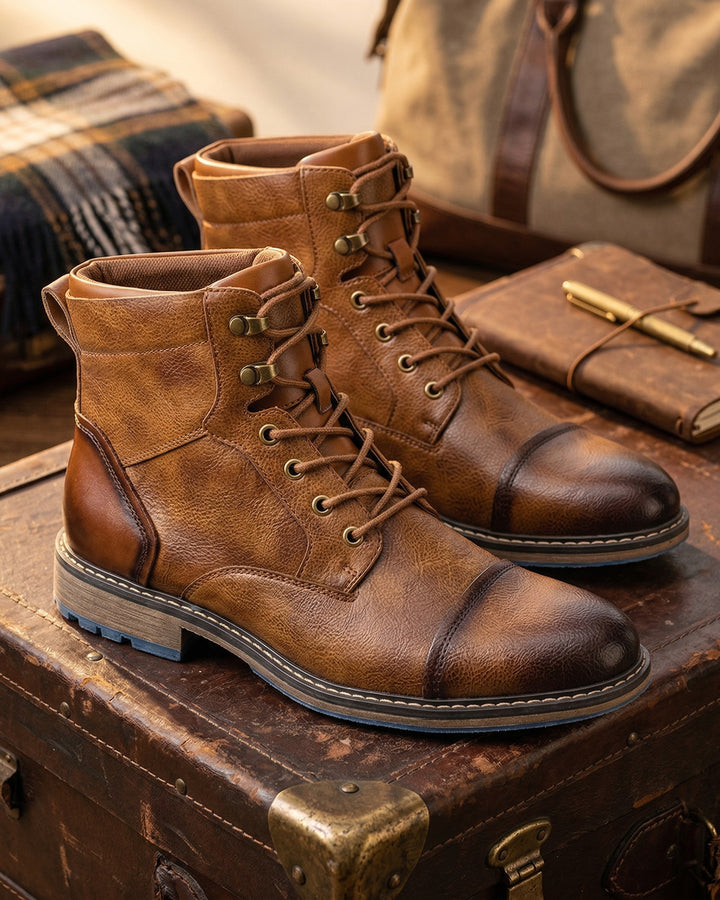 Tiberio Structured Leather Boot