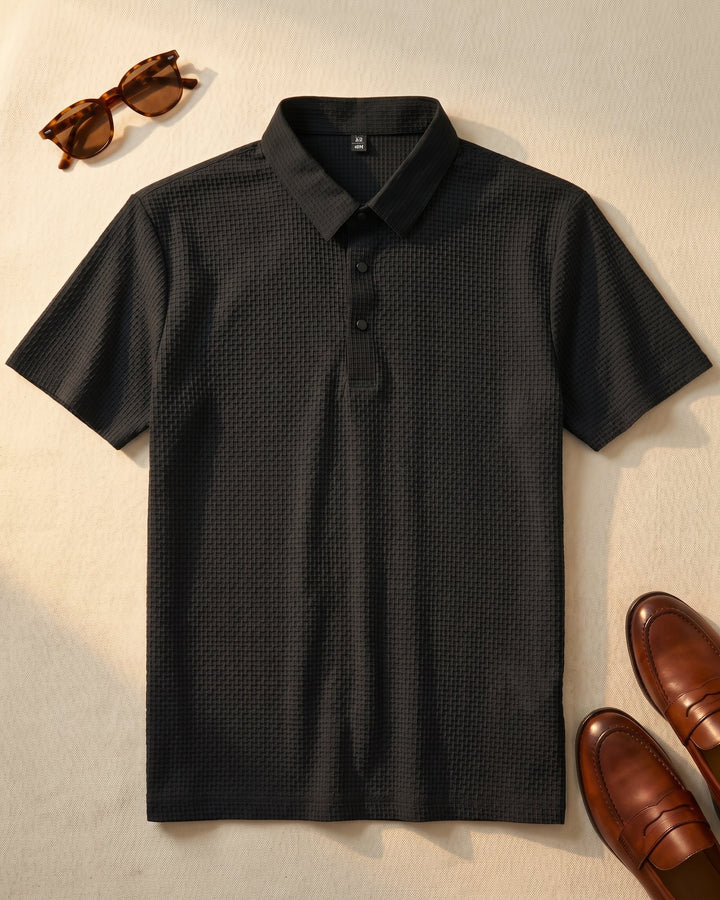 Emilio Cotton-Blend Textured Polo