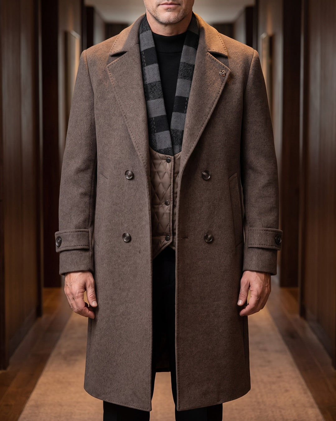 Roman Cashmere Layered Coat