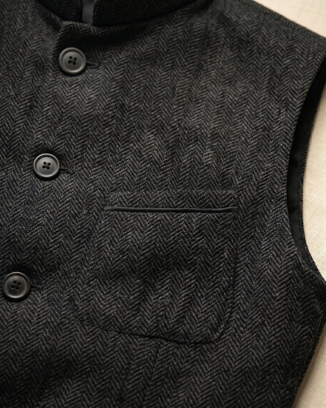 Augusto Herringbone Nehru Vest