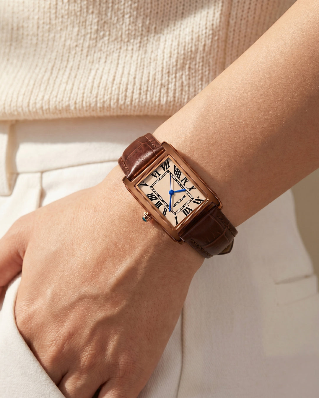 Eleonora Leather Tank Watch