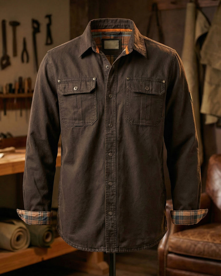 Raffaele Cotton Blend Utility Shirt