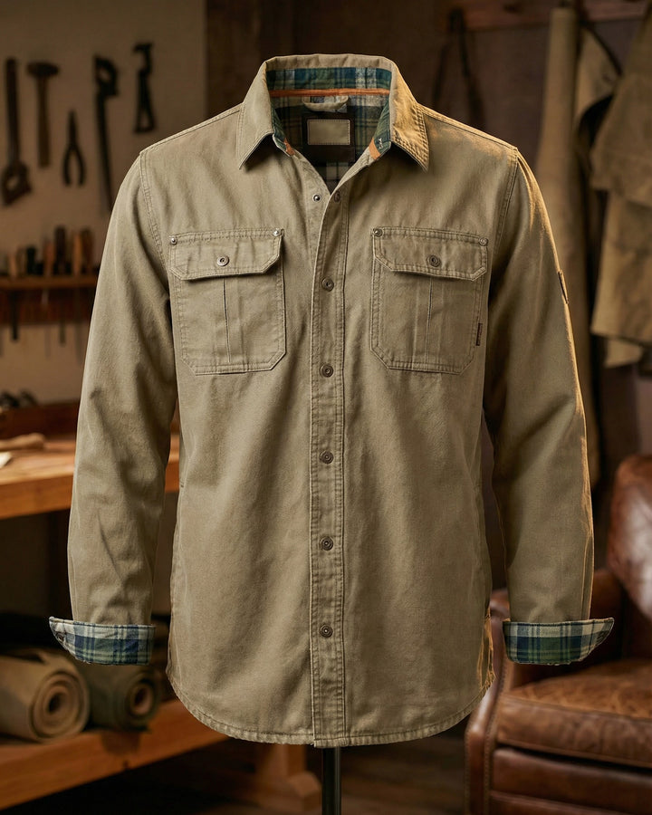 Raffaele Cotton Blend Utility Shirt