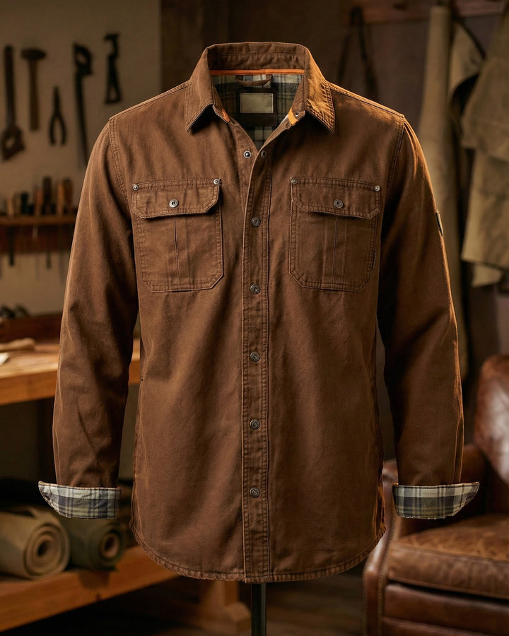 Raffaele Cotton Blend Utility Shirt