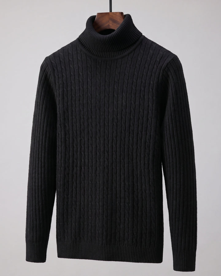 Carlo Cable-Knit Turtleneck Sweater