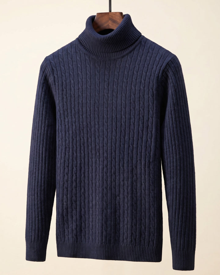 Carlo Cable-Knit Turtleneck Sweater