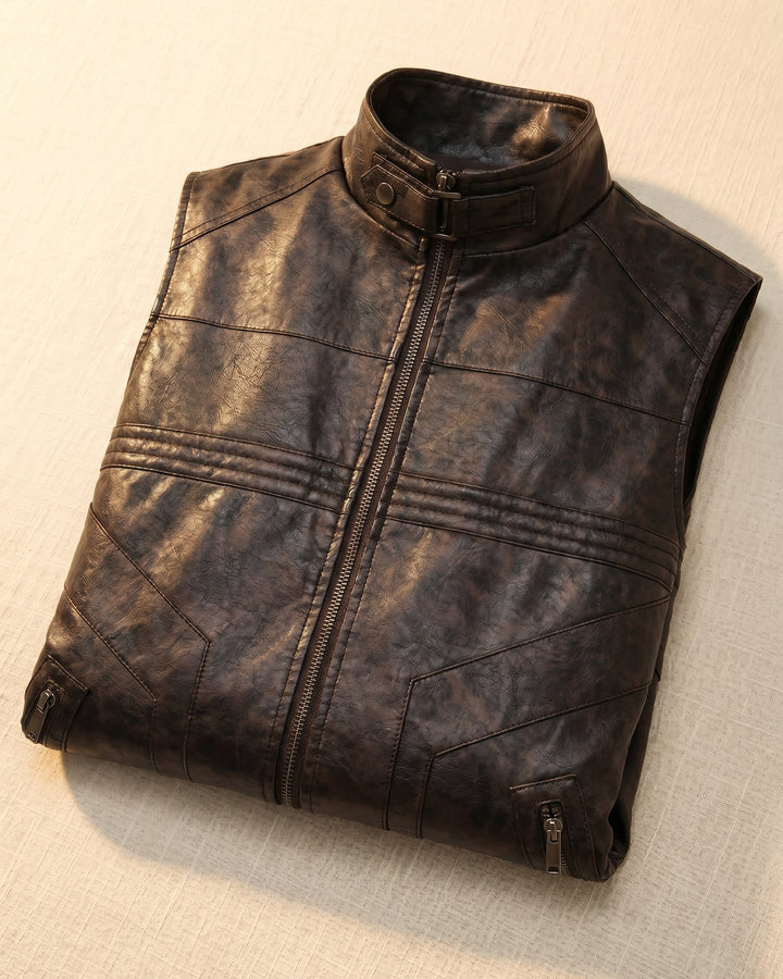 Vicente Faux Leather Vest