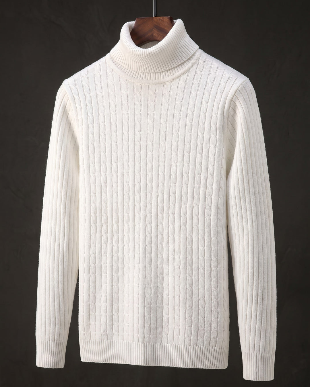 Carlo Cable-Knit Turtleneck Sweater