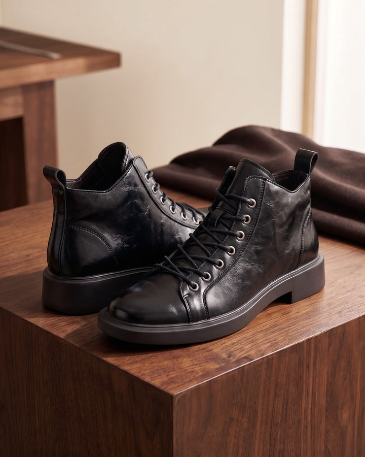 Rocco Faux Leather Ankle Boots