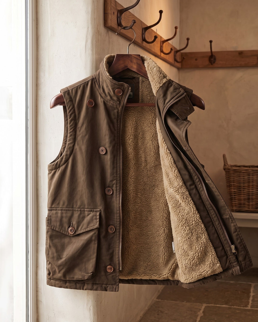 Lorenzo Cotton Sherpa-Lined Vest