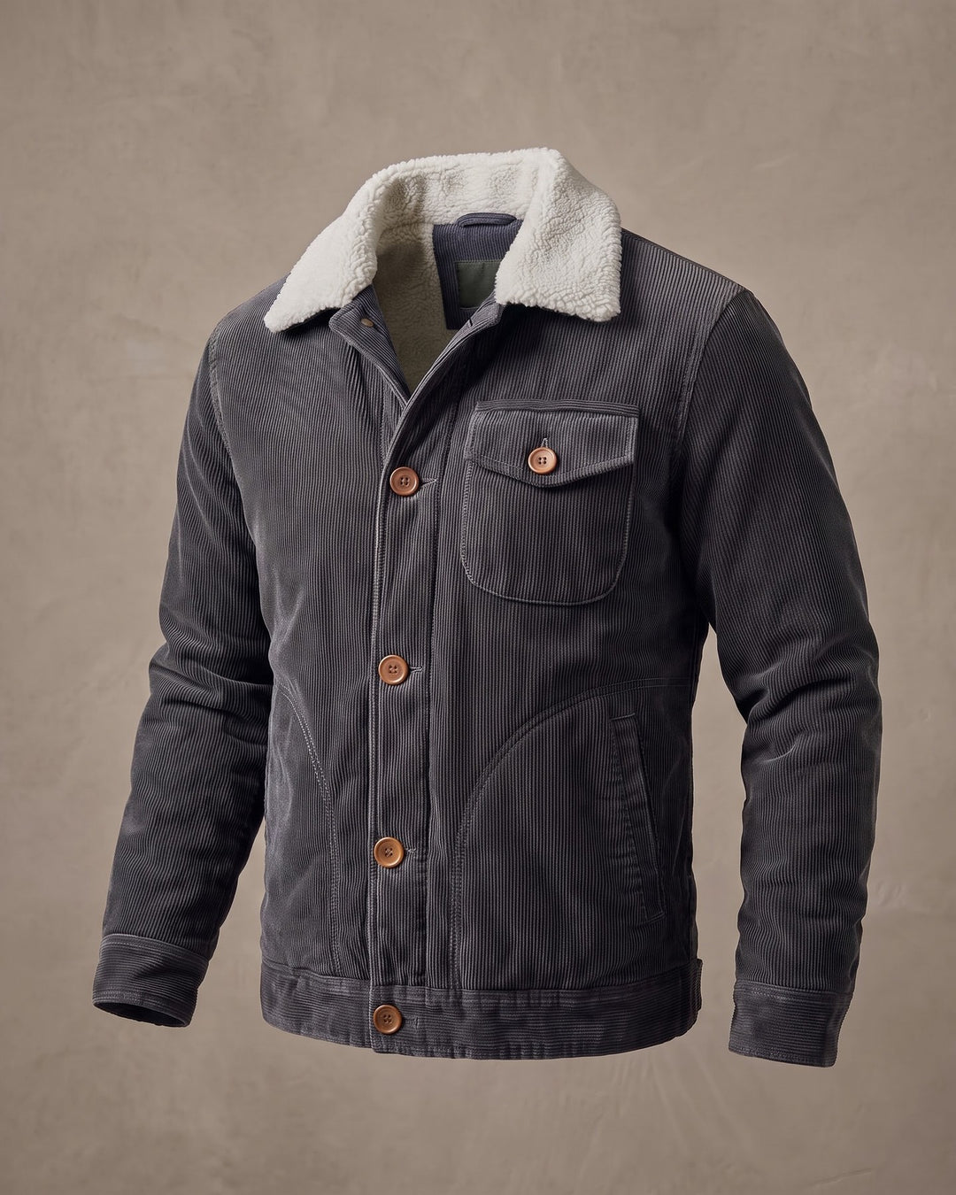 Ludovico Corduroy Sherpa-Collar Jacket