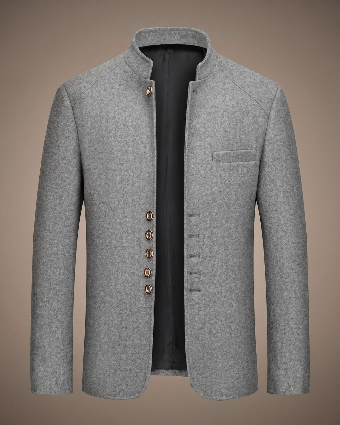 Valerio Wool Mandarin Collar Blazer
