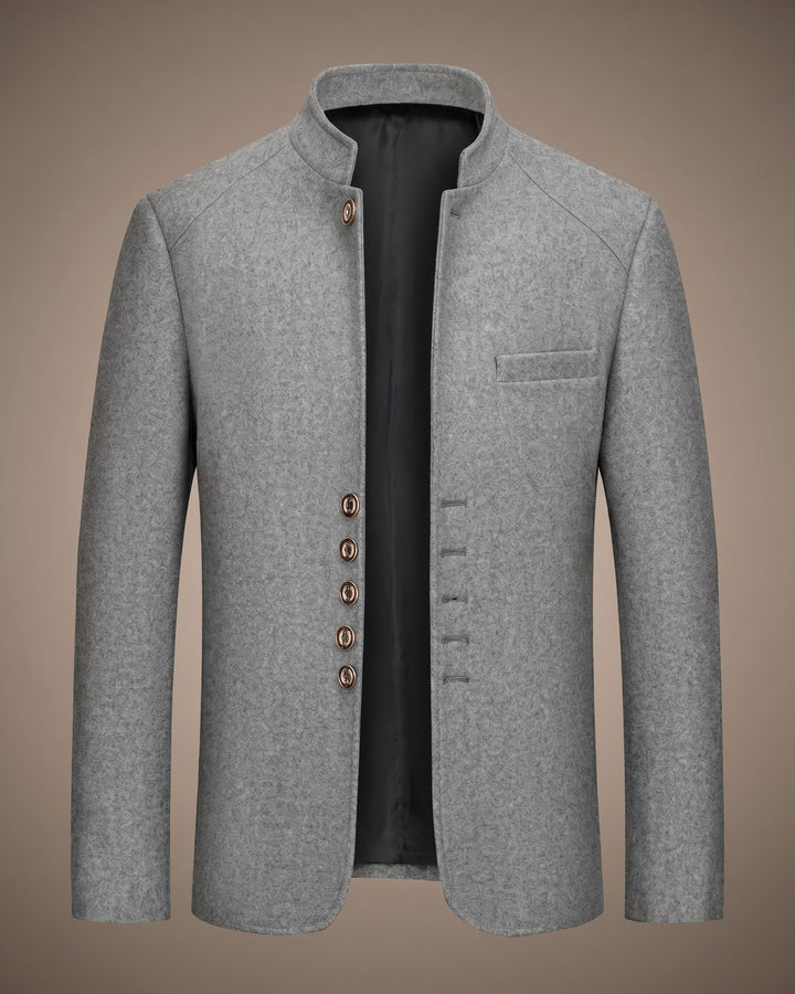 Valerio Wool Mandarin Collar Blazer