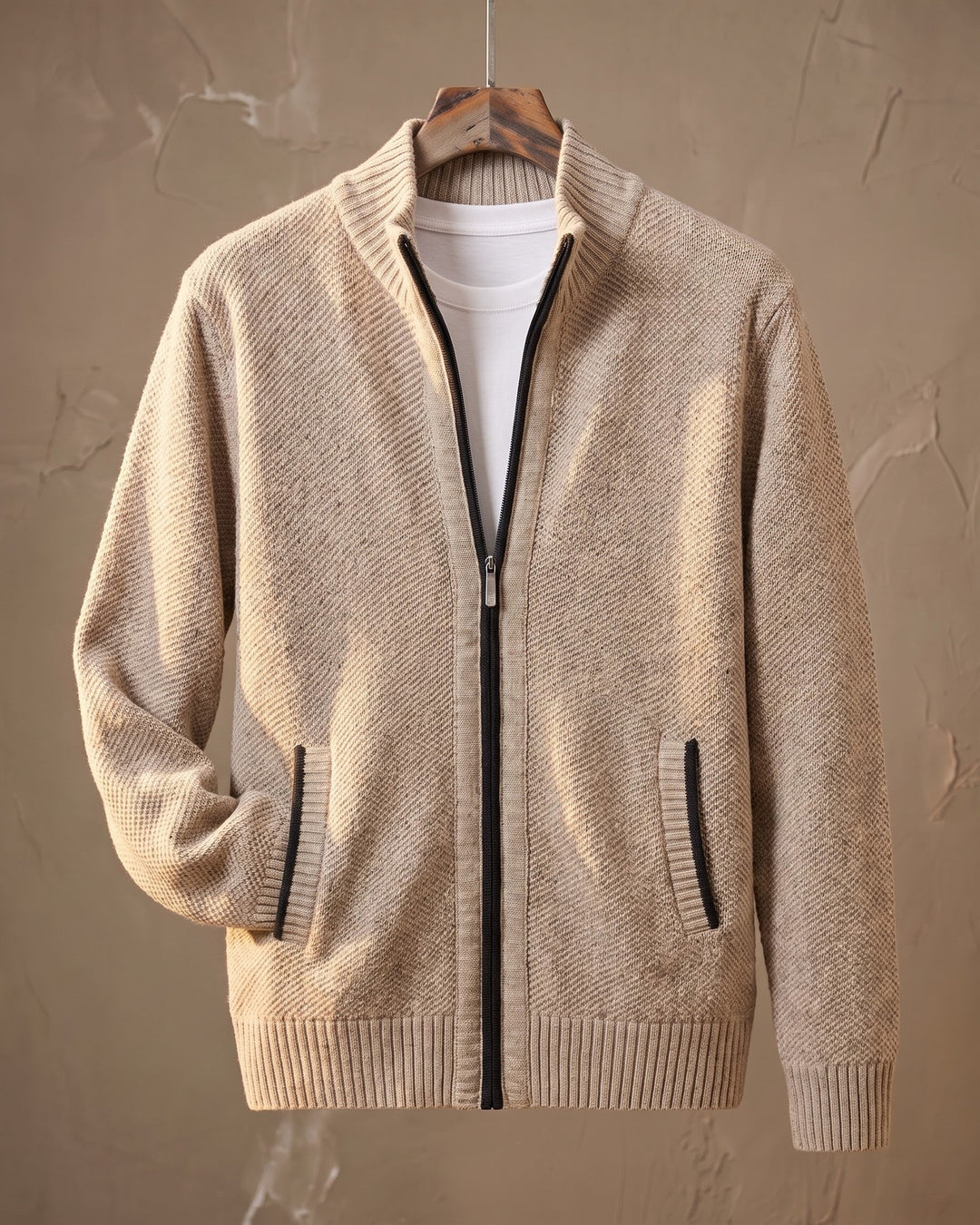 Giulio Cotton Blend Zip-Up Cardigan