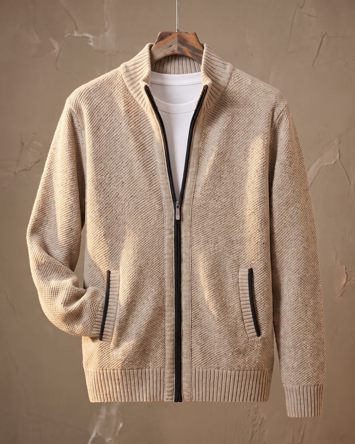 Giulio Cotton Blend Zip-Up Cardigan