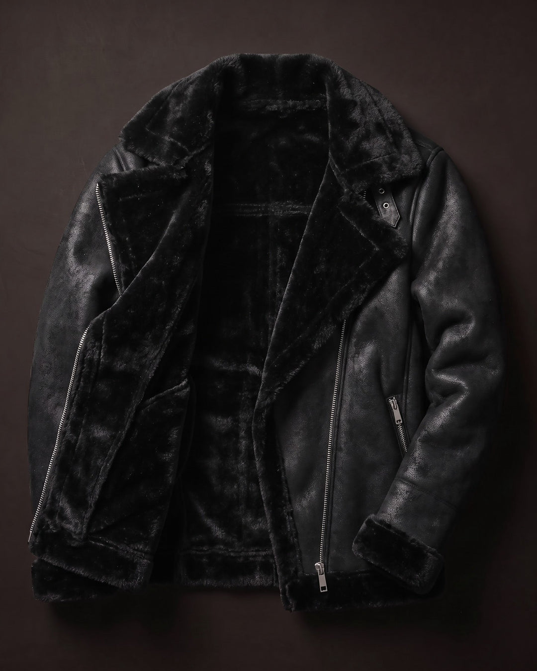 Antonio Faux Leather Shearling Jacket
