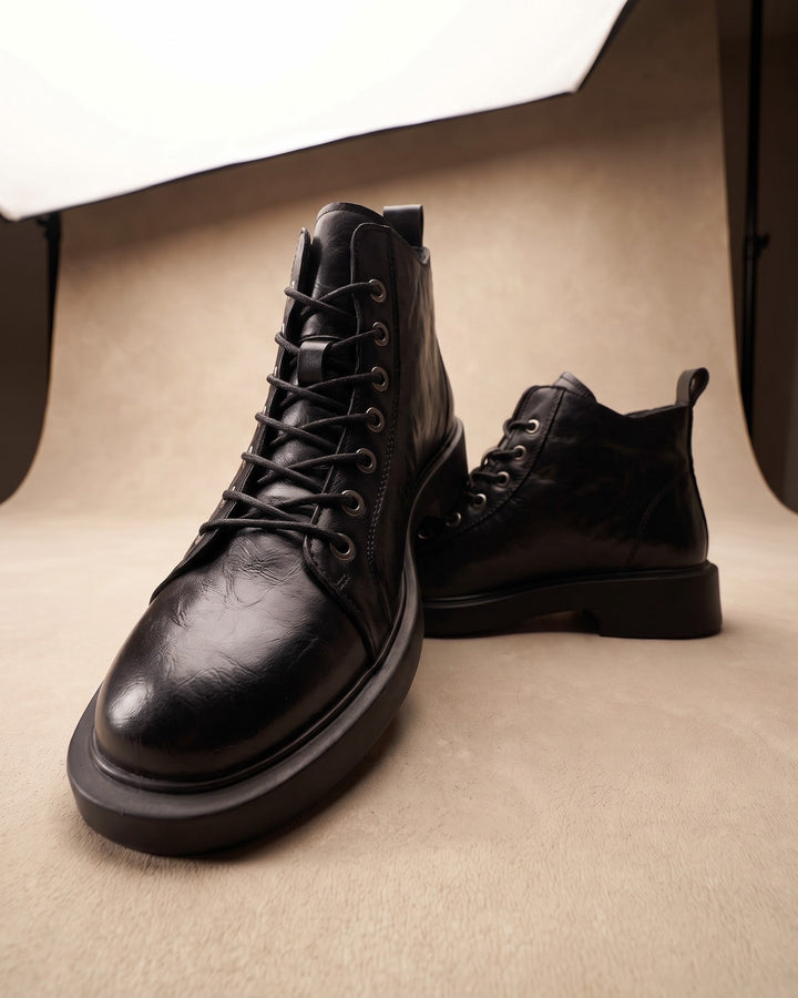 Rocco Faux Leather Ankle Boots