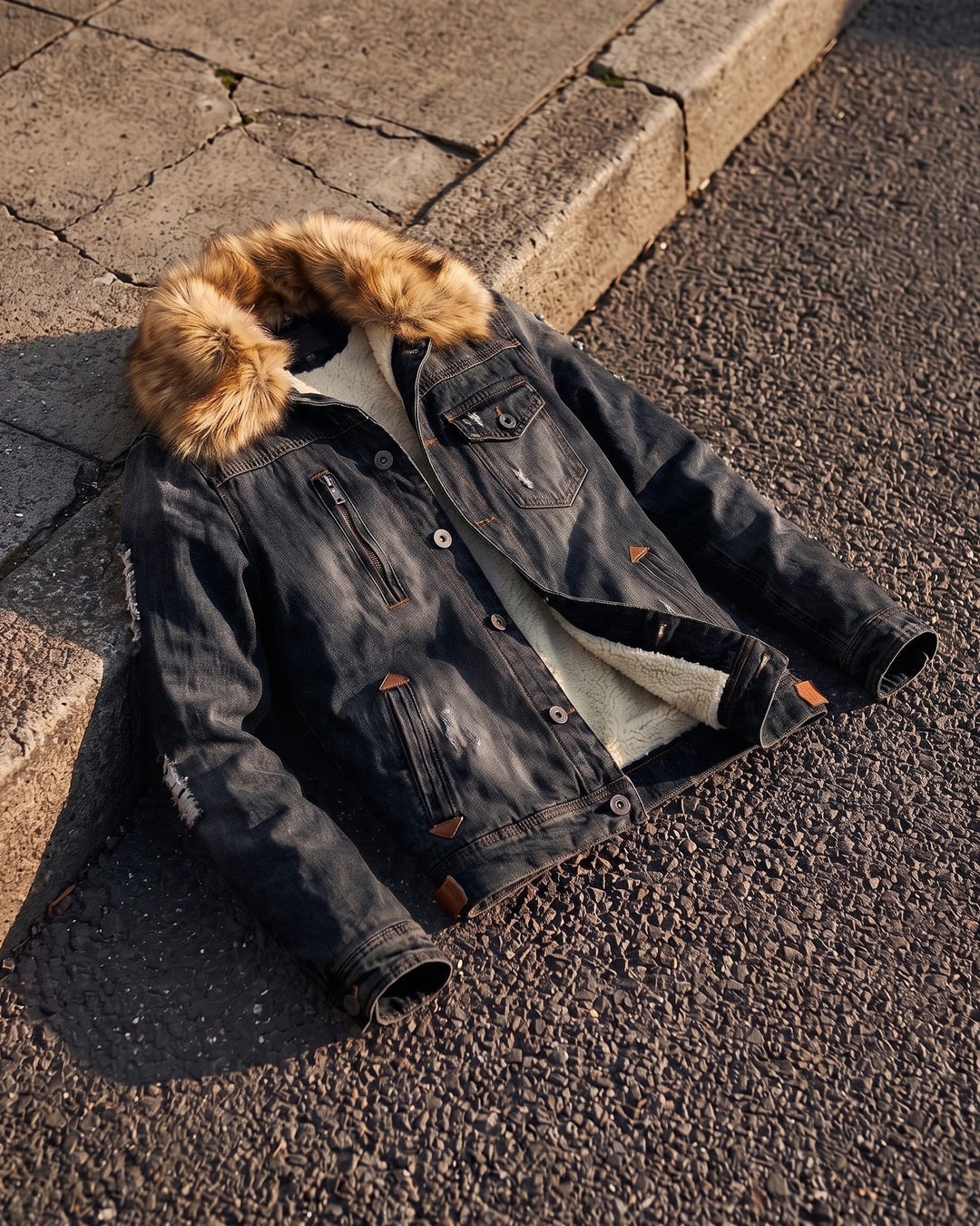 Bruno Denim Fur-Trim Jacket