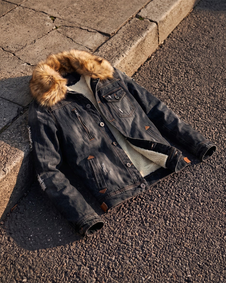 Bruno Denim Fur-Trim Jacket