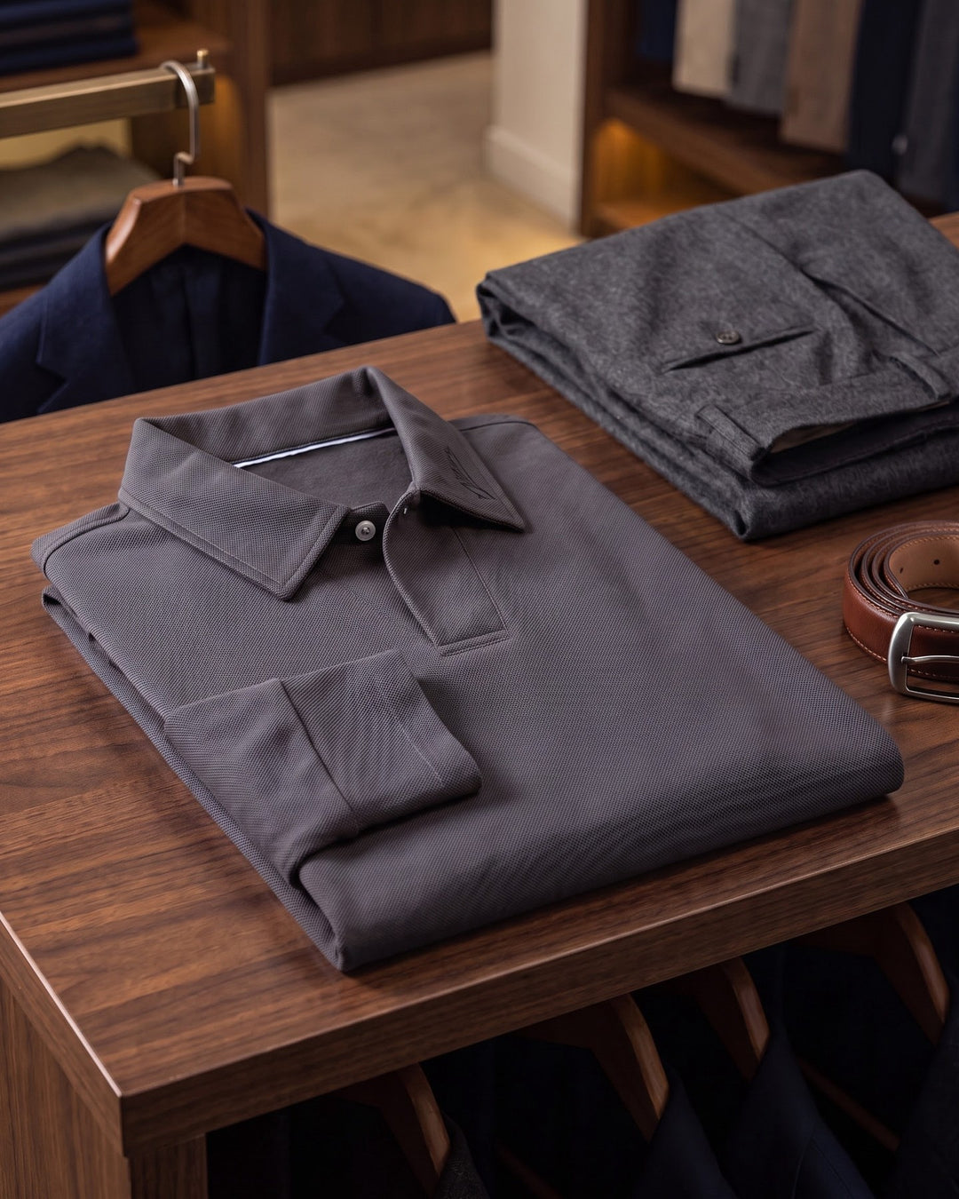 Federico Long-Sleeve Piqué Polo