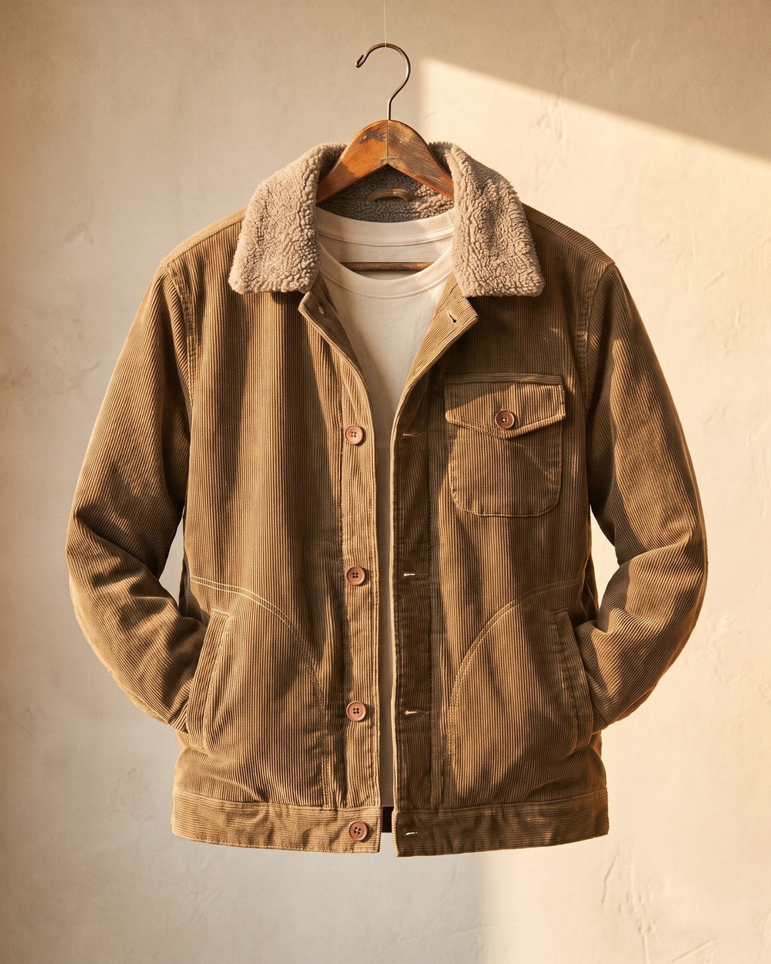Ludovico Corduroy Sherpa-Collar Jacket