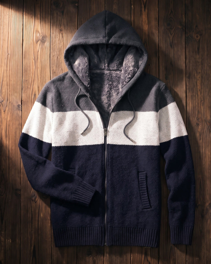 Ricardo Fleece-Lined Hooded Knit Cardigan