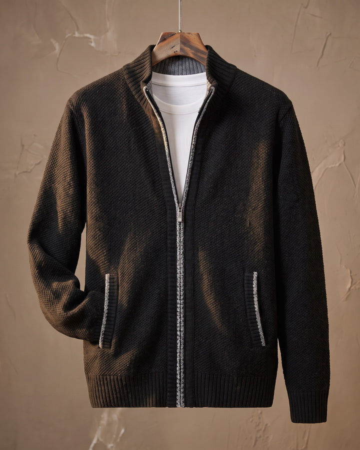 Giulio Cotton Blend Zip-Up Cardigan