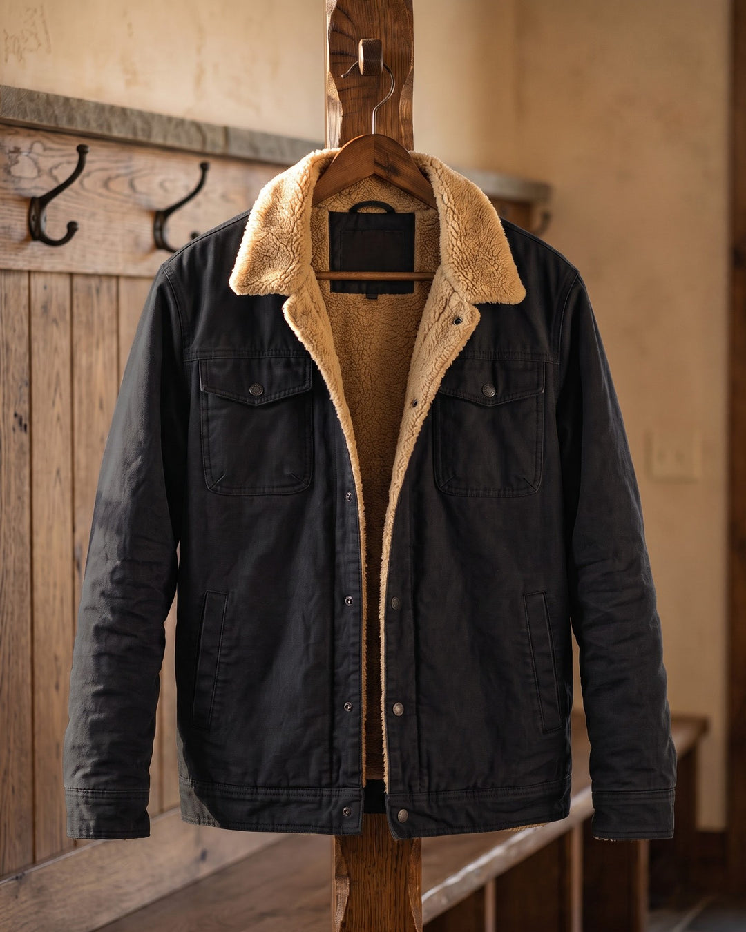 Silvio Cotton Sherpa-Lined Jacket