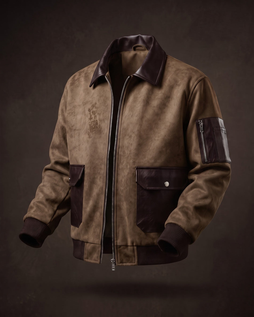 Moreno Suede-Look Bomber Jacket