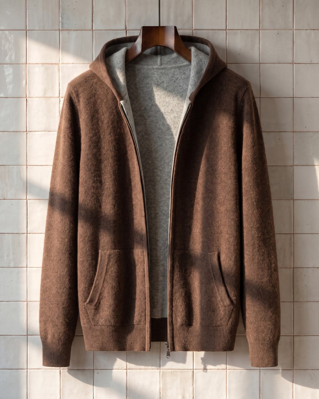 Vincenzo Reversible Cashmere Zip Hoodie