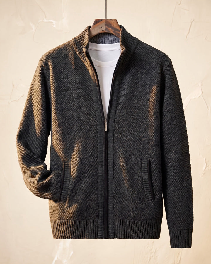 Giulio Cotton Blend Zip-Up Cardigan