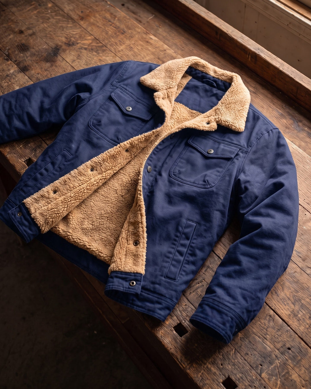 Silvio Cotton Sherpa-Lined Jacket