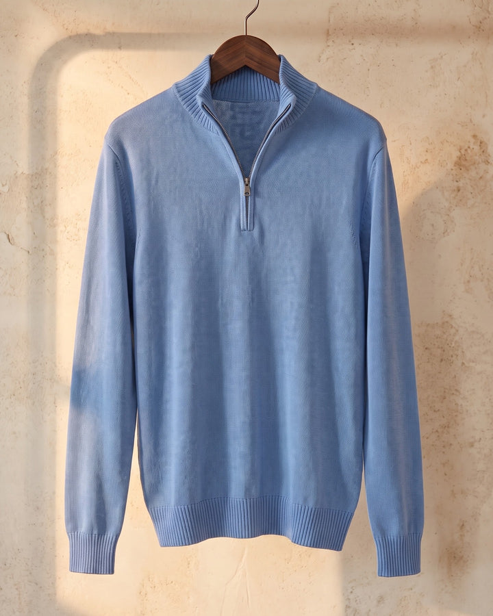 Silvano Cotton Quarter-Zip Sweater