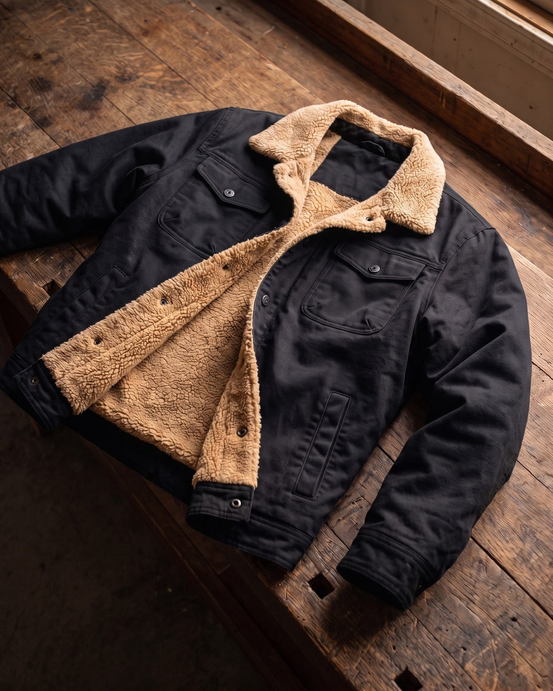 Silvio Cotton Sherpa-Lined Jacket