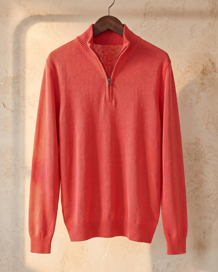Silvano Cotton Quarter-Zip Sweater