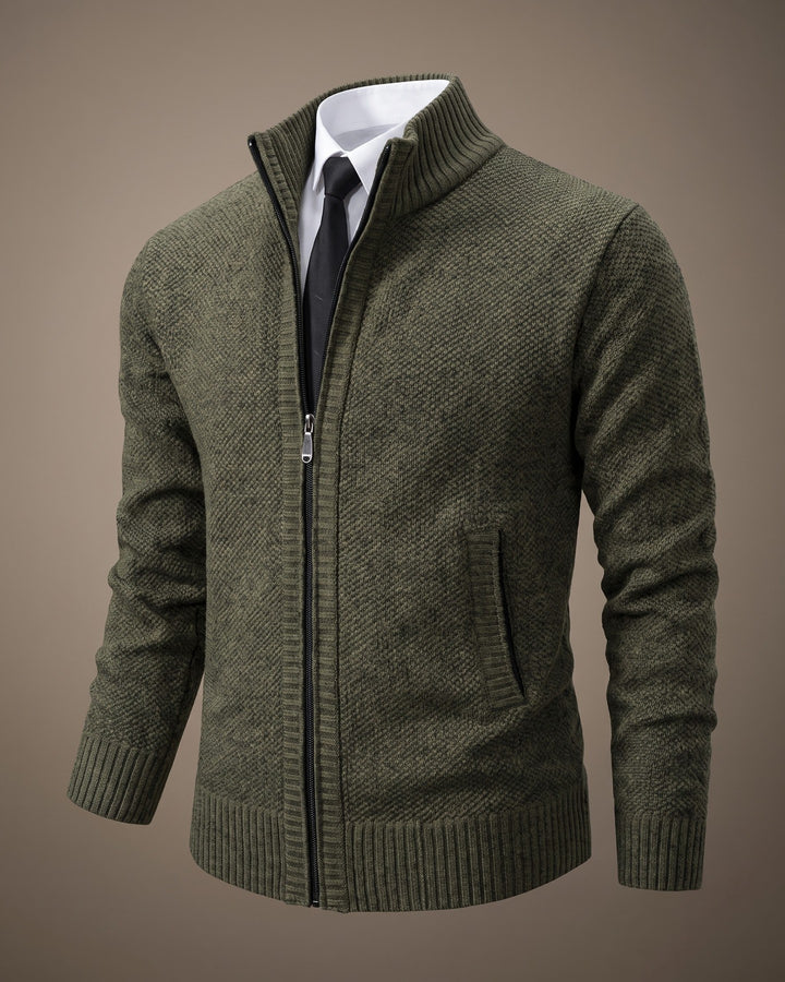 Giulio Cotton Blend Zip-Up Cardigan