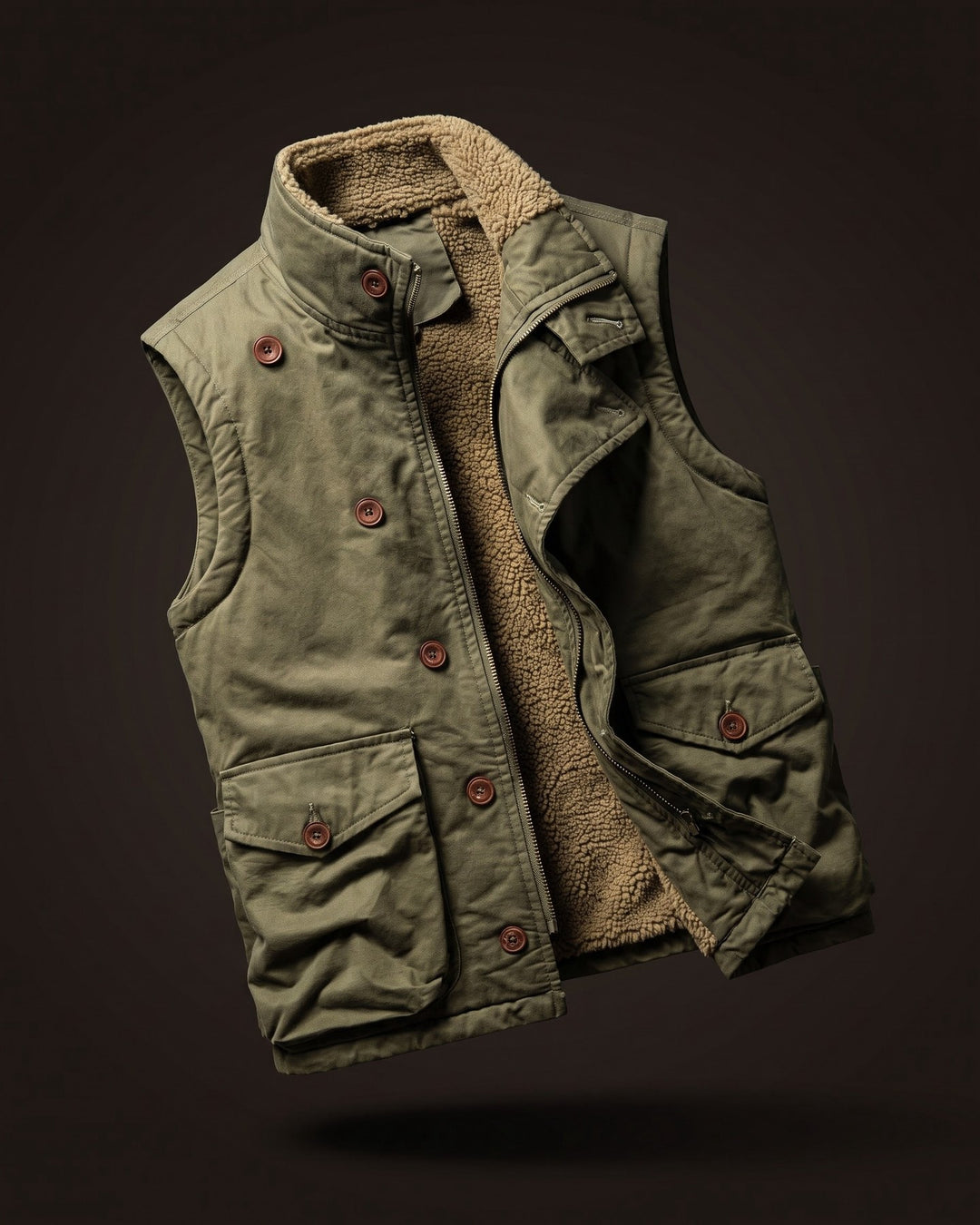 Lorenzo Cotton Sherpa-Lined Vest