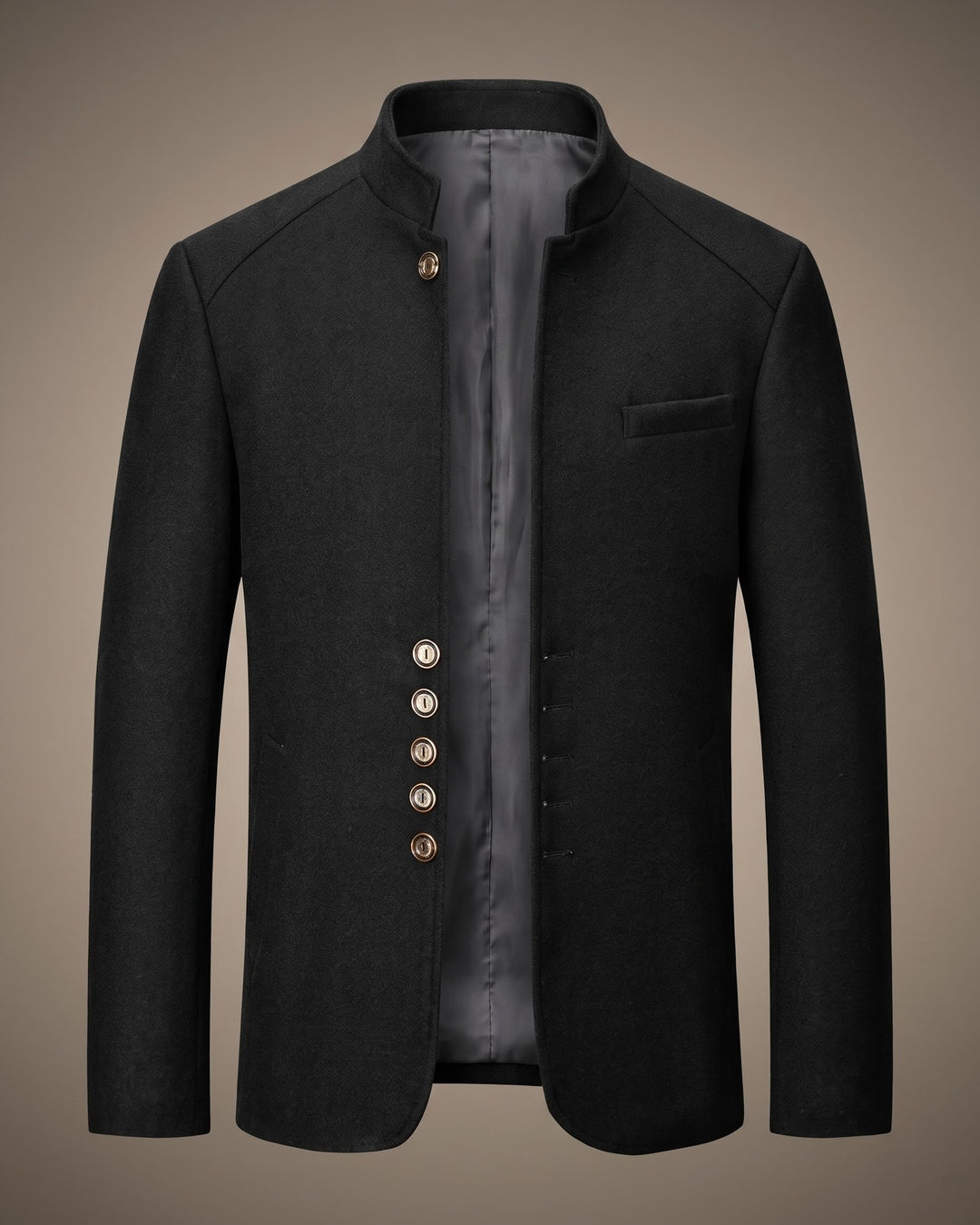 Valerio Wool Mandarin Collar Blazer