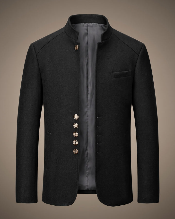 Valerio Wool Mandarin Collar Blazer