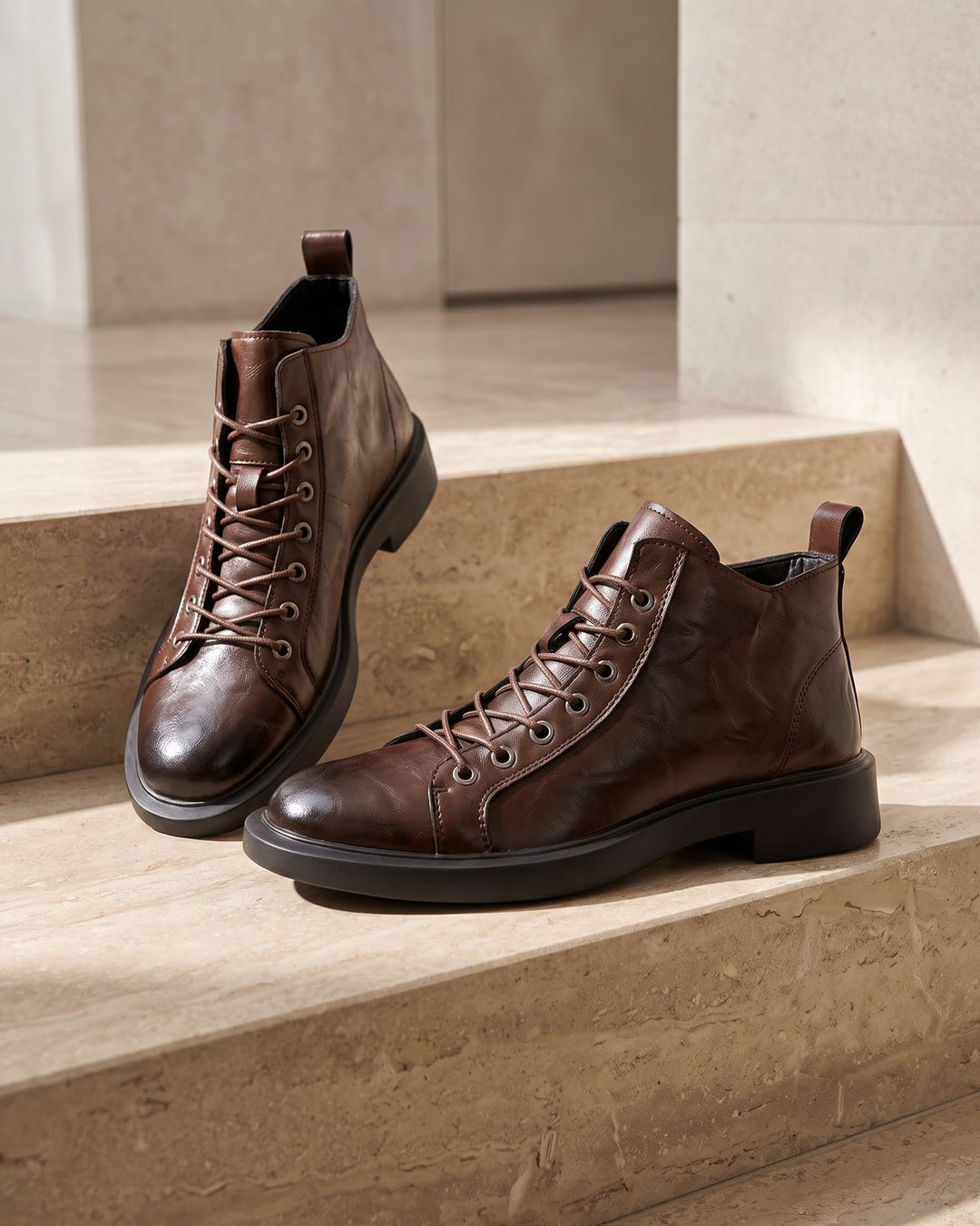 Rocco Faux Leather Ankle Boots