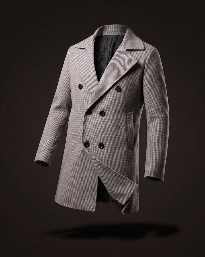 Mauro Houndstooth Overcoat