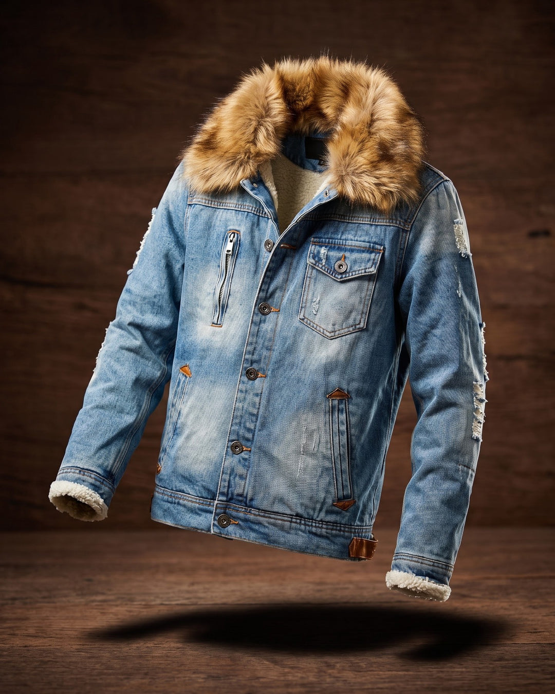 Bruno Denim Fur-Trim Jacket