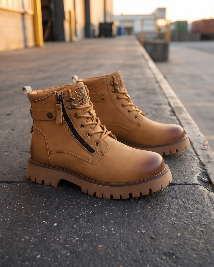 Nico Faux Leather Combat Boots